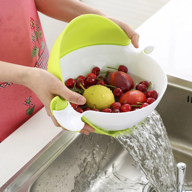 Plastic Drain Basket Vegetable and Fruit Drain Basket Swinging Rotary Drain Basket Rice Washing Filter Kitchen Supplies
Plastic Drain Basket Vegetable and Fruit Drain Basket Swinging Rotary Drain Basket Rice Washing Filter Kitchen Supplies