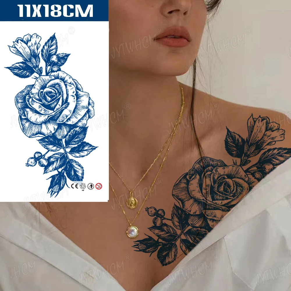 Blue Juice Tattoo Sticker Sexy Sketch Flower Waterproof Long Lasting Tattoo Peony Lily Rose Semi Permanent Body Art Fake Tattoo
Blue Juice Tattoo Sticker Sexy Sketch Flower Waterproof Long Lasting Tattoo Peony Lily Rose Semi Permanent Body Art Fake Tattoo