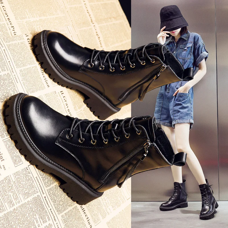 Women Boots Internal Increase Martin Boots 2021 New Spring and Autumn Single Boots Leather Thick-soled Ankle Boots Size 34-40
Women Boots Internal Increase Martin Boots 2021 New Spring and Autumn Single Boots Leather Thick-soled Ankle Boots Size 34-40