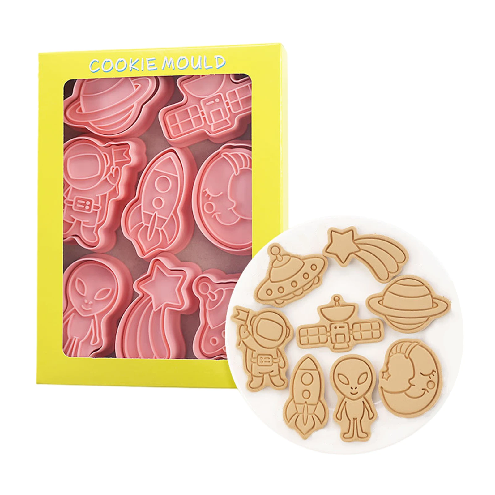 8Pcs 3D Cartoon Cookie Cutter For Kid Cute Space Topic DIY Biscuit Mould Set Cake Chocolate Press Stamp Mold Astronaut Alien
8Pcs 3D Cartoon Cookie Cutter For Kid Cute Space Topic DIY Biscuit Mould Set Cake Chocolate Press Stamp Mold Astronaut Alien