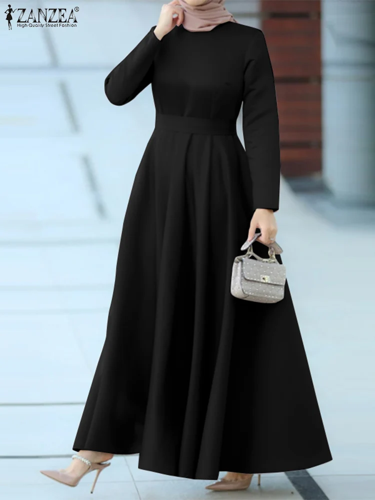 ZANZEA Spring Women Muslim Solid Dress Long Sleeved O-Neck Baggy Dresses Elegant Casual Loose Holiday Abayas Islamic Clothes
ZANZEA Spring Women Muslim Solid Dress Long Sleeved O-Neck Baggy Dresses Elegant Casual Loose Holiday Abayas Islamic Clothes