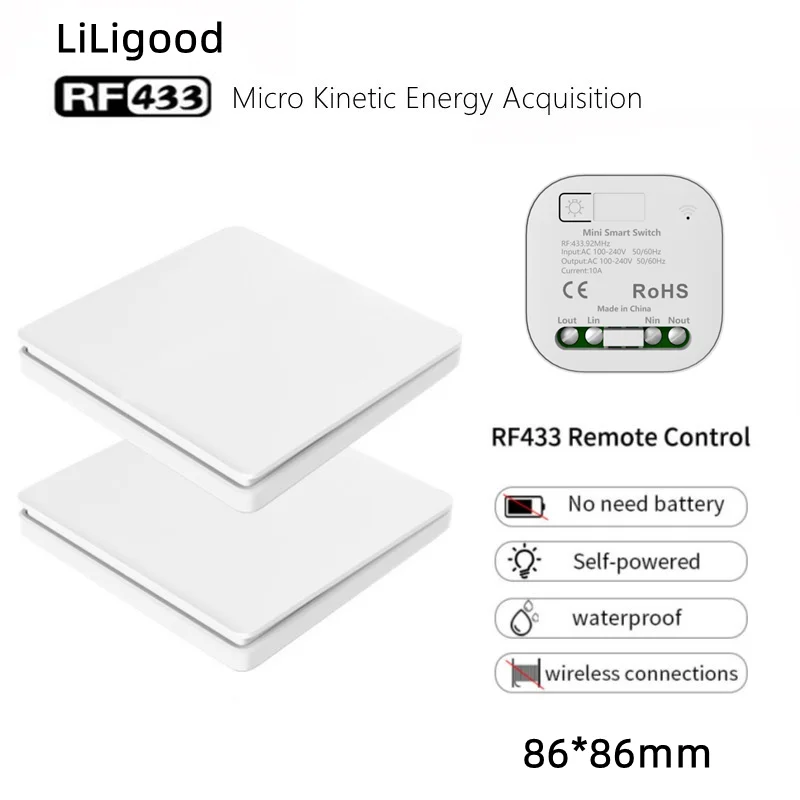 Switch Wireless Remote Controller Waterproof Self-powered Wall Panel Push Button Home Improvement Retrofit Light Switches
Switch Wireless Remote Controller Waterproof Self-powered Wall Panel Push Button Home Improvement Retrofit Light Switches