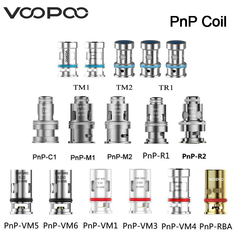 Оригинальный VOOPOO PnP VM coil VM1 / VM3/ VM4 /VM5 /VM6 Mesh Coil подходит для VINCI Mod Pod Kit X kit /Drag Drag S |