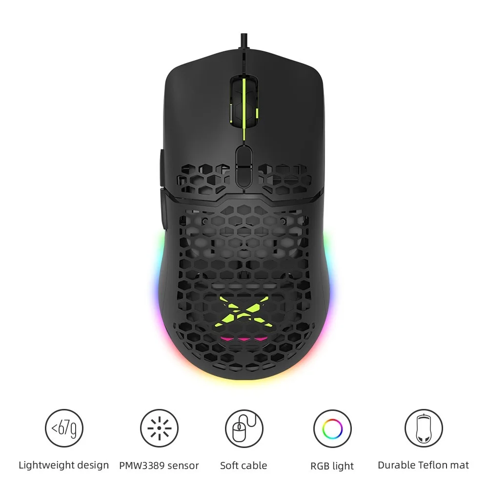 Мышь Компьютерная Delux M700 PMW3389 игровая, легкая эргономичная с сотовым покрытием, с мягким тросом, 67 г
Мышь Компьютерная Delux M700 PMW3389 игровая, легкая эргономичная с сотовым покрытием, с мягким тросом, 67 г
