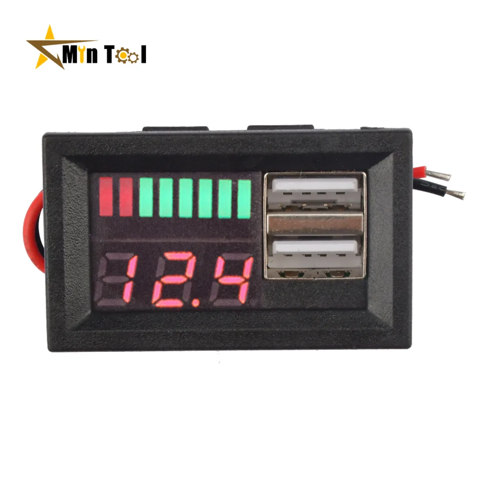 LED DC 12V Dual USB Port Battery Voltmeter 4S LithiumIron Phosphate Lead Acid Tester for Mobile Phone Adapter USB output
LED DC 12V Dual USB Port Battery Voltmeter 4S LithiumIron Phosphate Lead Acid Tester for Mobile Phone Adapter USB output