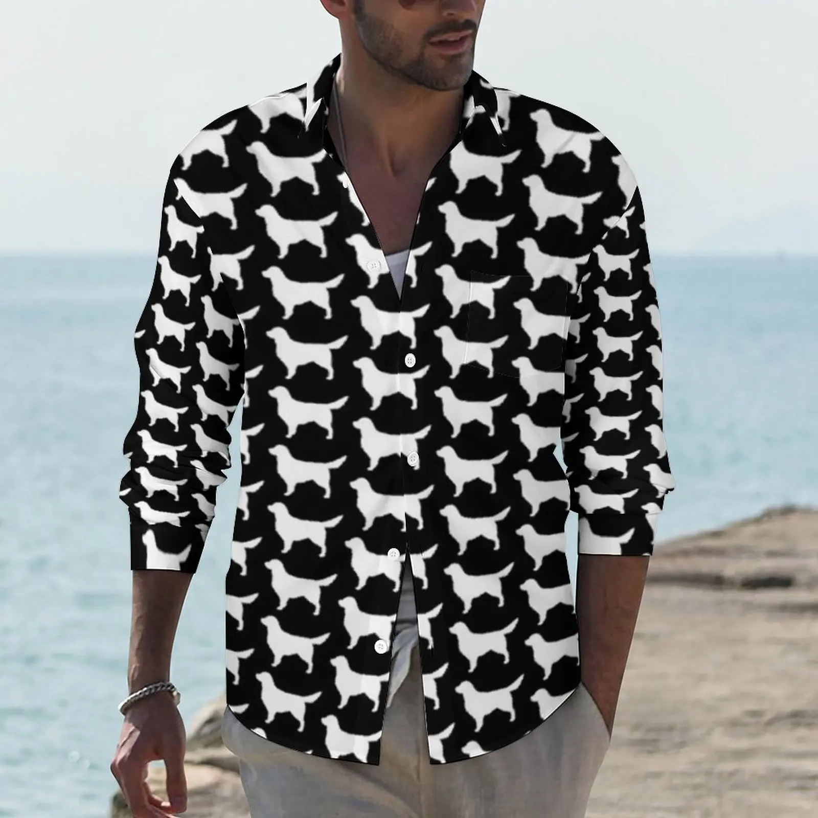 Dog Street Style Casual Shirt Man Golden Retriever Silhouette Shirt Autumn Trending Blouses Long Sleeve Custom Oversize Tops
Dog Street Style Casual Shirt Man Golden Retriever Silhouette Shirt Autumn Trending Blouses Long Sleeve Custom Oversize Tops