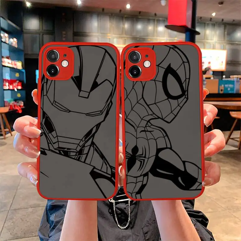 Marvel Iron Man Spiderman Phone Case For iphone 14 Plus 13 12 11 Pro Mini Max XS X XR Matte Transparent Light Red Cover
Marvel Iron Man Spiderman Phone Case For iphone 14 Plus 13 12 11 Pro Mini Max XS X XR Matte Transparent Light Red Cover