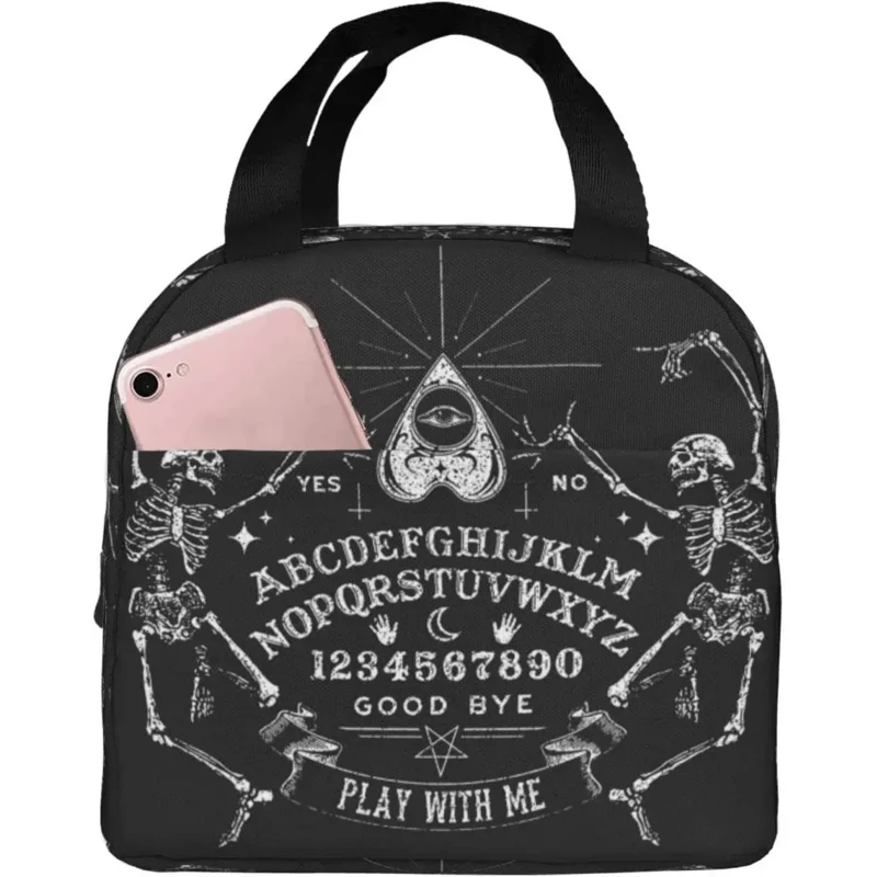Винтажный скелет Magic Ouija, черные сумки для ланча для женщин, Портативная сумка-холодильник, большая многоразовая Изолированная коробка для ланча, для работы
Винтажный скелет Magic Ouija, черные сумки для ланча для женщин, Портативная сумка-холодильник, большая многоразовая Изолированная коробка для ланча, для работы