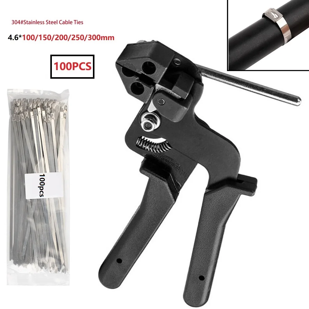 Stainless Cable Tie Fastening Strap Automatic Zip Wrap Locking Ties Self-locking Cable Tie 100/150/200/250/300mm Cutter Tools
Stainless Cable Tie Fastening Strap Automatic Zip Wrap Locking Ties Self-locking Cable Tie 100/150/200/250/300mm Cutter Tools