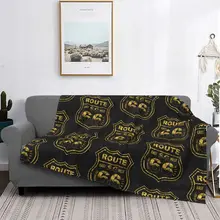 Route 66 Mother Road My Version Blankets Throw Blankets for Bedroom Sofa Bedspread for Living Room/Bedroom Fleece Ultra-Soft