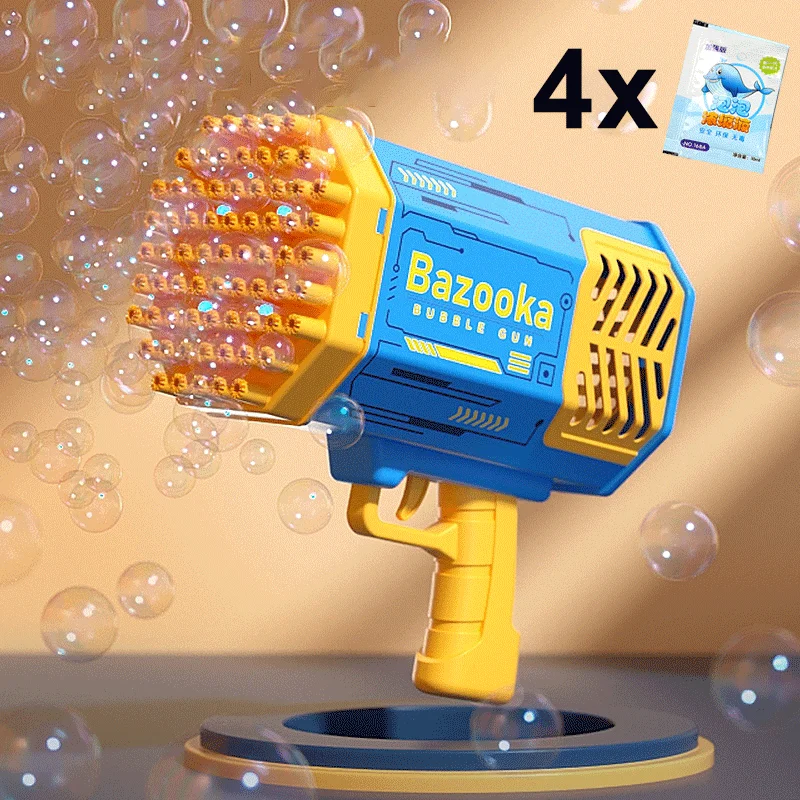 

69 Holes Gatlin Bubble Gun Soap Maker Machine Guns Automatic Rocket With LED Light Bubbles Blower Outdoor Toys for Children