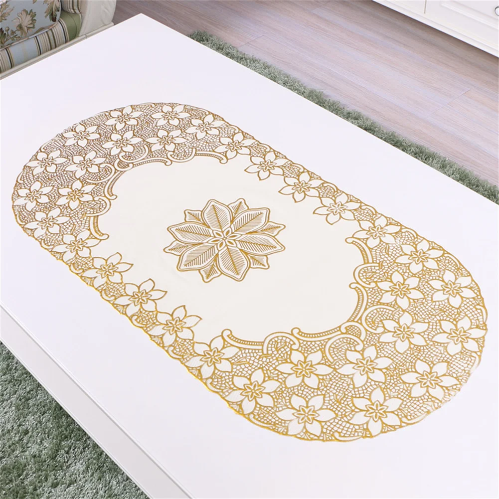 40*84cm Tablecloth Oval Golden Coffee Table Cushion Fashion European Style PVC Bronzing Placemat Waterproof Table Mat Home
40*84cm Tablecloth Oval Golden Coffee Table Cushion Fashion European Style PVC Bronzing Placemat Waterproof Table Mat Home