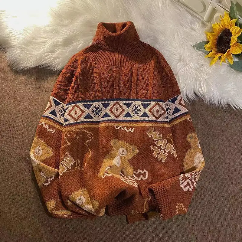 2022 Autumn New Light Luxury Fashion Turtleneck Sweater Men Loose and Thick All-match Korean Knitted Sweater Boutique Clothing
2022 Autumn New Light Luxury Fashion Turtleneck Sweater Men Loose and Thick All-match Korean Knitted Sweater Boutique Clothing