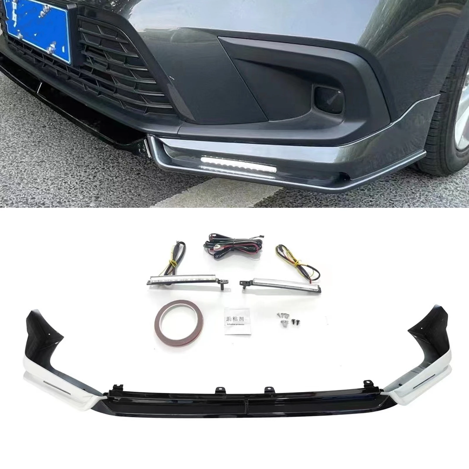 For Honda Civic 11th 2021-2022 Front Bumper Spoiler Splitter Lip Black+White Car Lower Body Kit Protector Blade With LED Light
For Honda Civic 11th 2021-2022 Front Bumper Spoiler Splitter Lip Black+White Car Lower Body Kit Protector Blade With LED Light