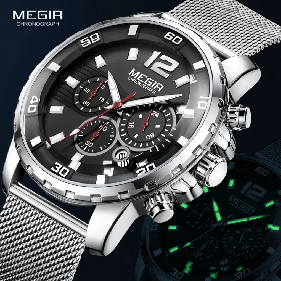 MEGIR Chronograph Quartz Watches for Men 2023 Luxury Top Brand Military Sport Waterproof Wristwatch Men's Mesh Strap Watch Clock
MEGIR Chronograph Quartz Watches for Men 2023 Luxury Top Brand Military Sport Waterproof Wristwatch Men's Mesh Strap Watch Clock