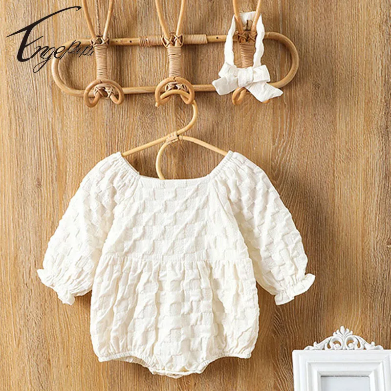 Engepapa Korean Style Baby Girls Rompers+Hair Band Newborn Baby Girls Spring Autumn Jumpsuit Girls Long Sleeves Rompers Clothes
Engepapa Korean Style Baby Girls Rompers+Hair Band Newborn Baby Girls Spring Autumn Jumpsuit Girls Long Sleeves Rompers Clothes
