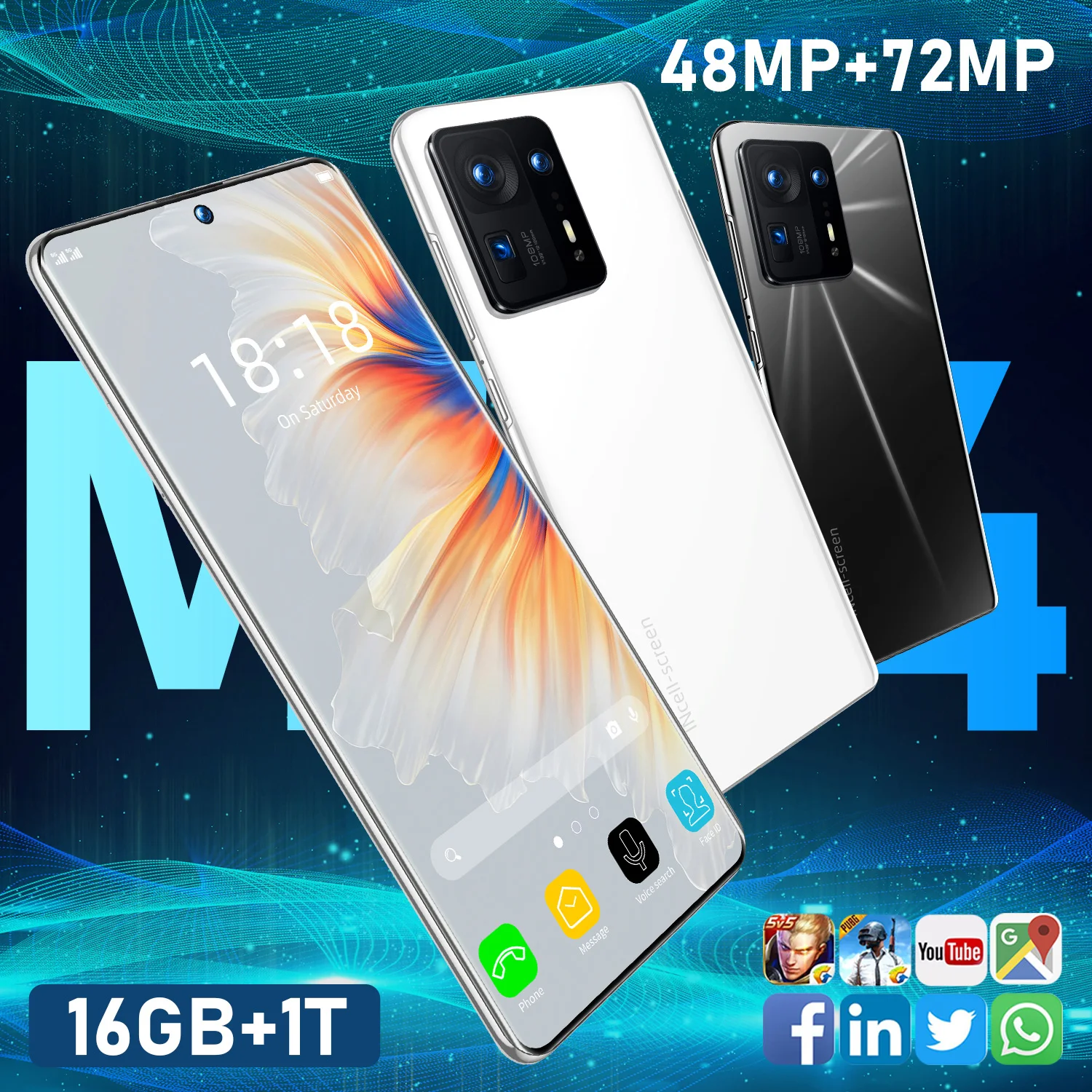 5G Smartphone MIX4 7.3"Android 12 16G+1T Unlock Mobile Phone Celular 7200mAh 48+72MP Best Celular Qualcomm 888+ Global Cellphone
5G Smartphone MIX4 7.3"Android 12 16G+1T Unlock Mobile Phone Celular 7200mAh 48+72MP Best Celular Qualcomm 888+ Global Cellphone