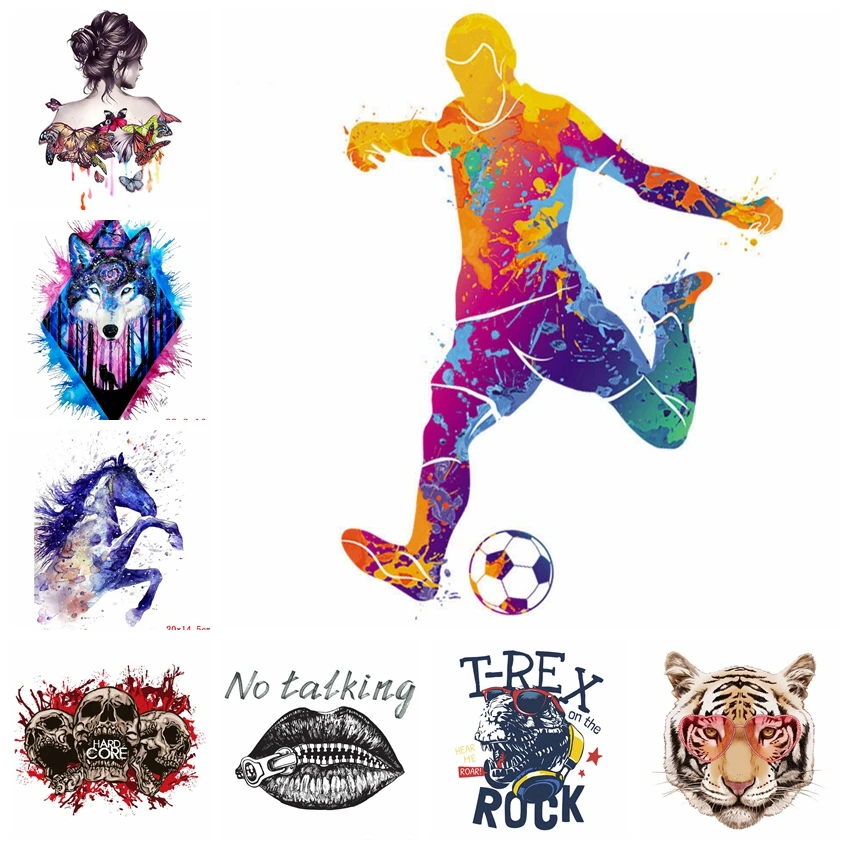 Heat Transfer Vinyl Skull Animal Patch Iron-On Transfers For Clothing Colorful Heart DIY Thermal Stickers On Clothes Stickers
Heat Transfer Vinyl Skull Animal Patch Iron-On Transfers For Clothing Colorful Heart DIY Thermal Stickers On Clothes Stickers