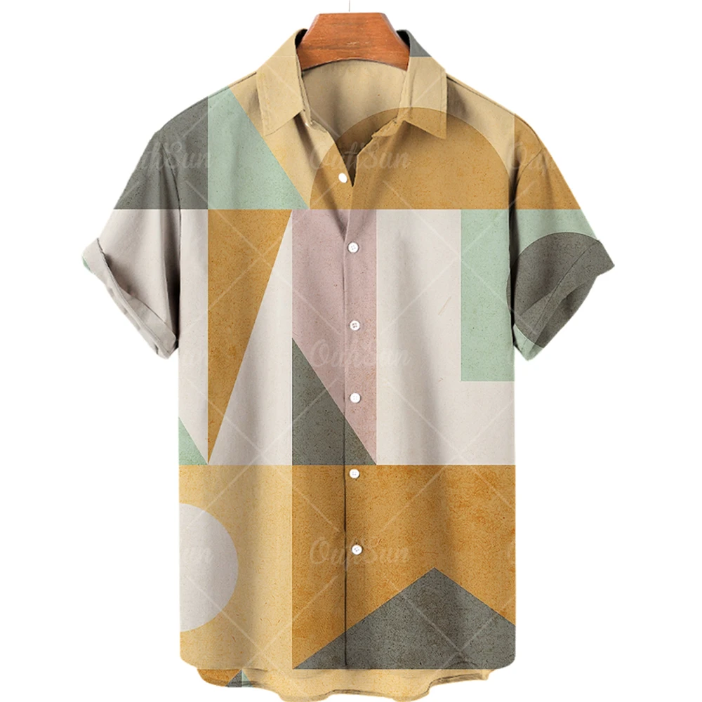 New men's and women's shirts Hawaiian casual stitching pattern clothes Slim short-sleeved lapel button shirt brand top
New men's and women's shirts Hawaiian casual stitching pattern clothes Slim short-sleeved lapel button shirt brand top