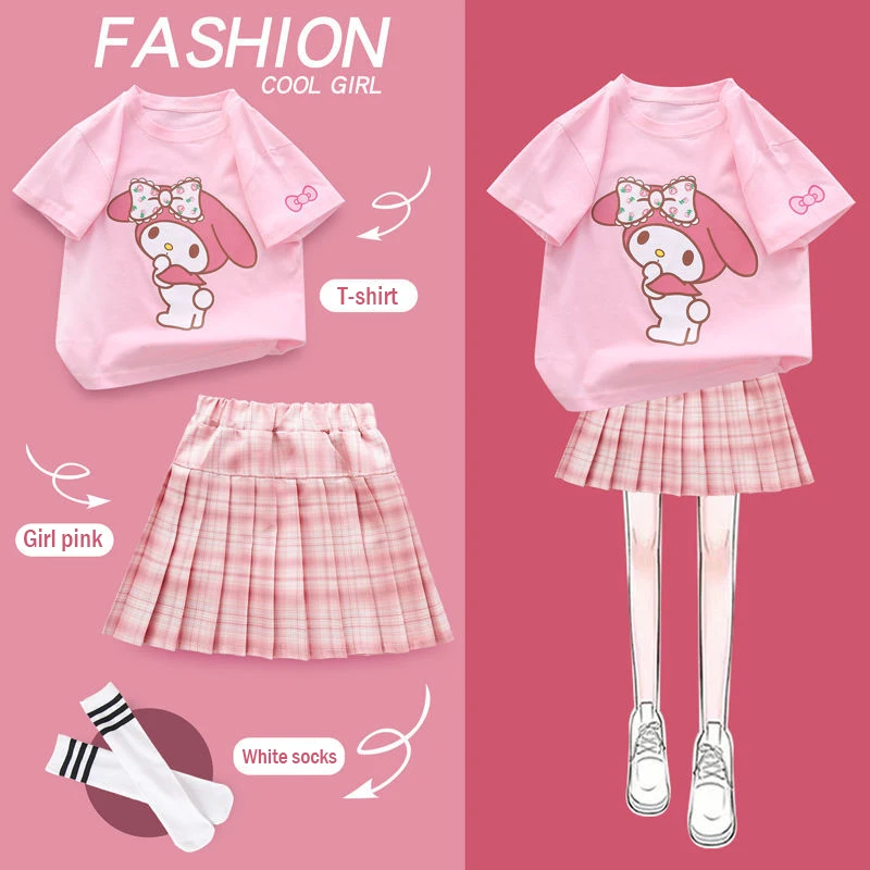 Kawaii Sanrio Jk комплект летнее платье для девочек Kuromi Mymelody детское летнее платье в студенческом стиле милое и свежее
Kawaii Sanrio Jk комплект летнее платье для девочек Kuromi Mymelody детское летнее платье в студенческом стиле милое и свежее