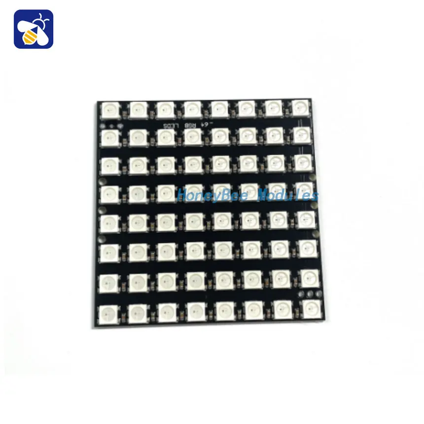 64-bit WS2812 5050 RGB LED built-in full-color driver color light square development board
64-bit WS2812 5050 RGB LED built-in full-color driver color light square development board