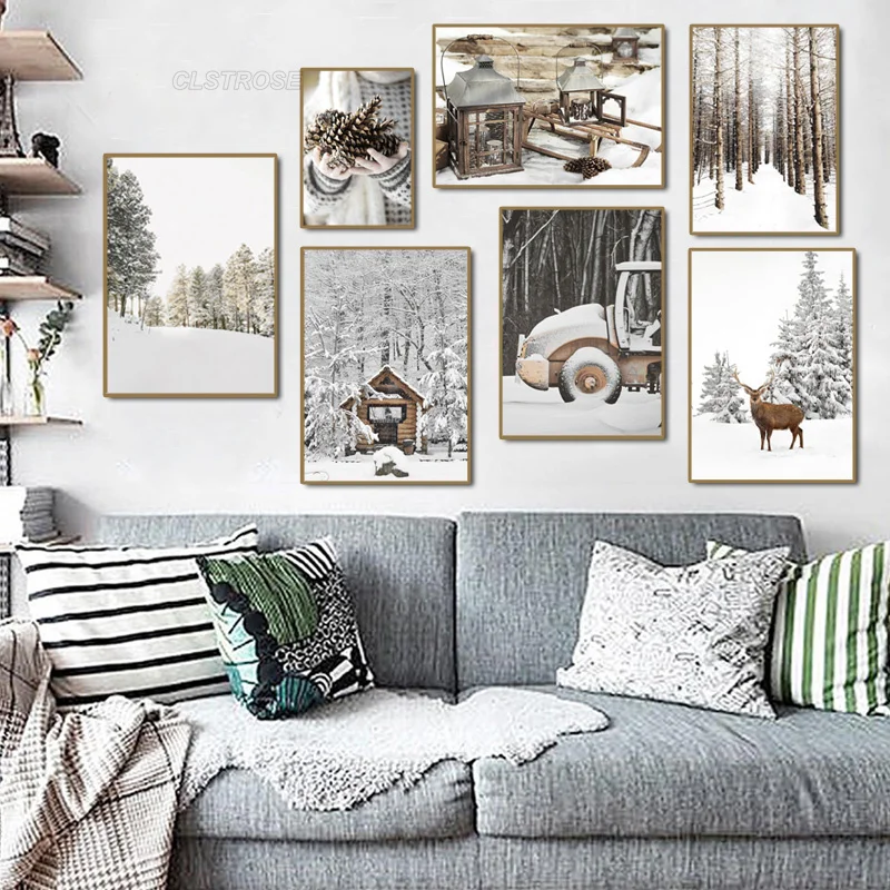 Landscape Painting Christmas Snow Scene Deer Print Home Wall Art Decoration Canvas Painting for Living Room Bedroom Entrance
Landscape Painting Christmas Snow Scene Deer Print Home Wall Art Decoration Canvas Painting for Living Room Bedroom Entrance