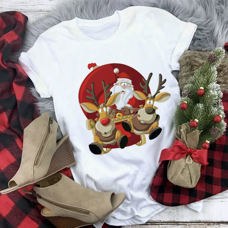 Suitable all seasons New cute reindeer t shirt women fashion Christmas Harajuku Short Sleeve t shirt White Tshirt Tops clothing
Suitable all seasons New cute reindeer t shirt women fashion Christmas Harajuku Short Sleeve t shirt White Tshirt Tops clothing
