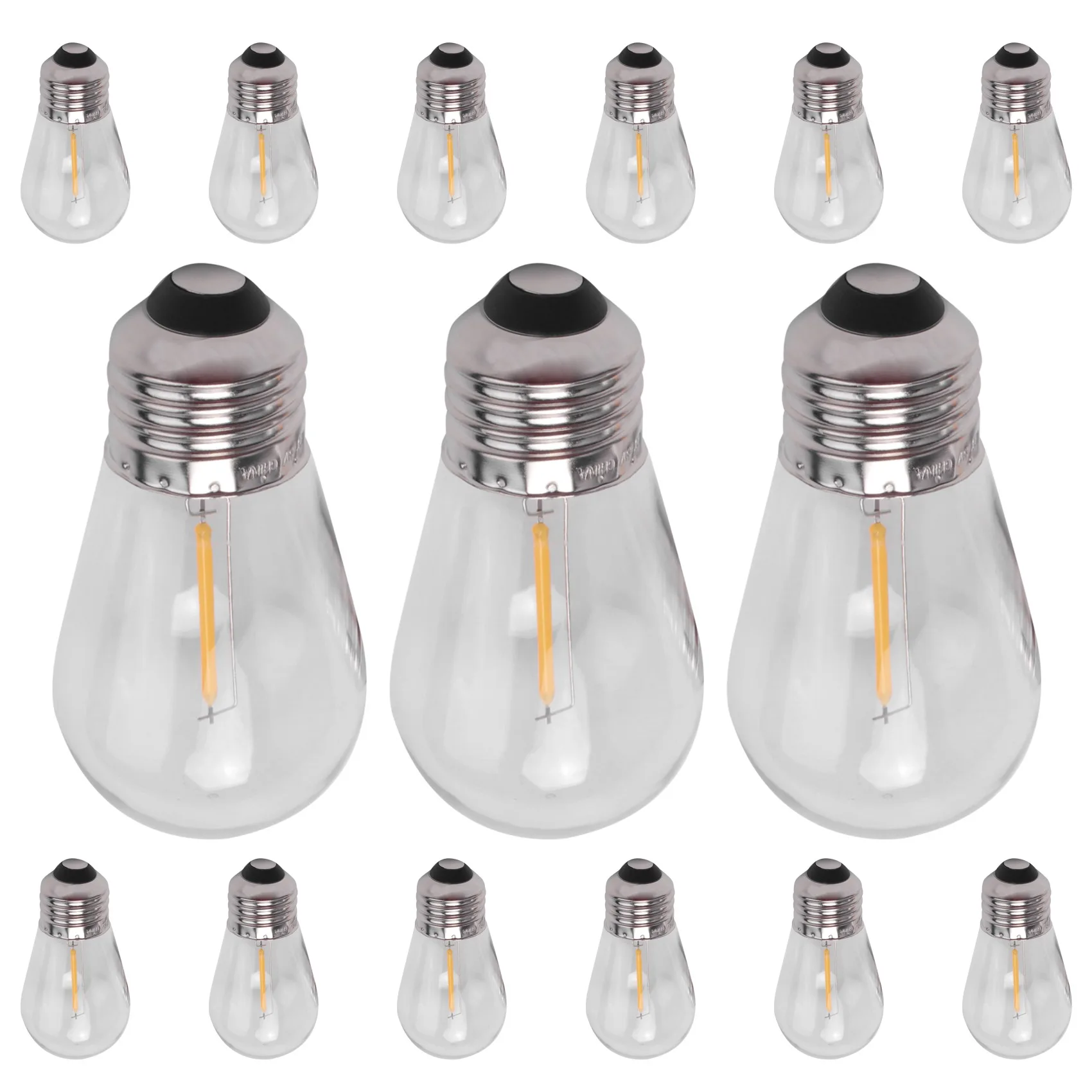 15 Pack 3V LED S14 Replacement Light Bulbs Shatterproof Outdoor Solar String Light Bulbs Warm White
15 Pack 3V LED S14 Replacement Light Bulbs Shatterproof Outdoor Solar String Light Bulbs Warm White
