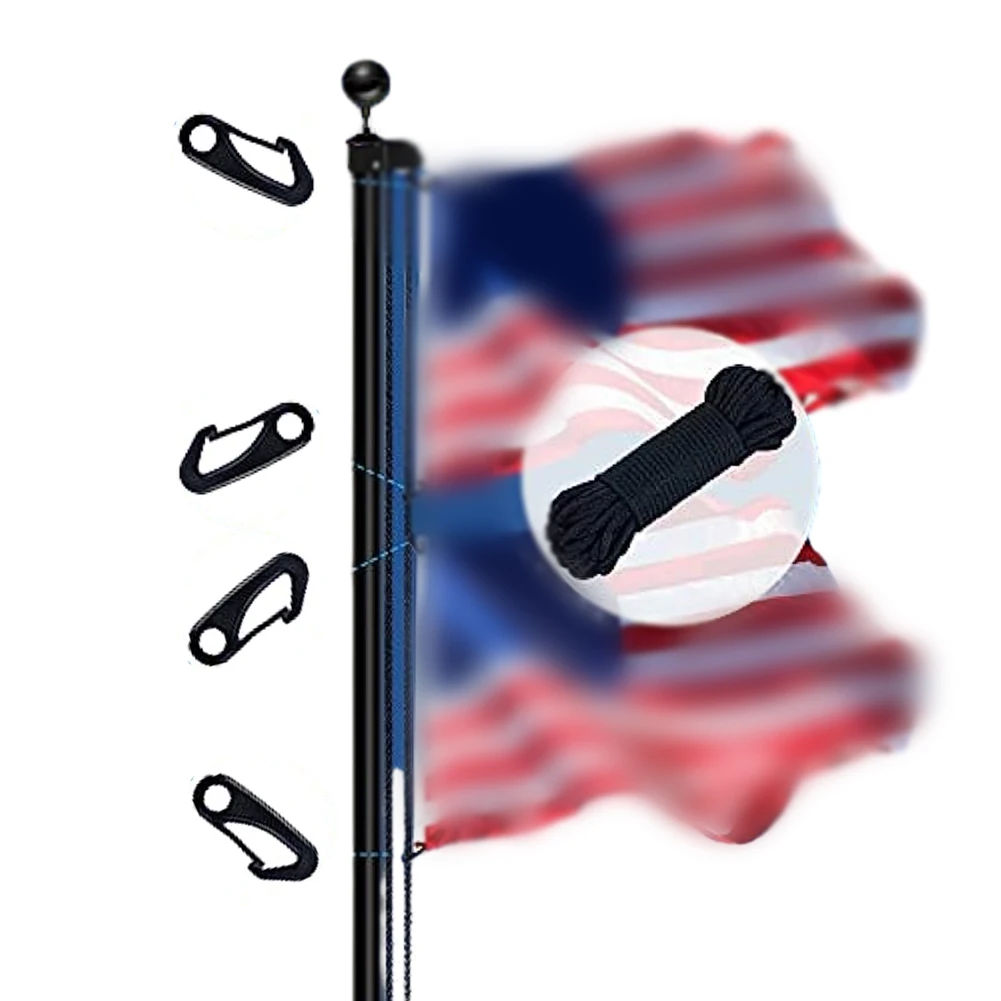 Useful Brand New Flag Rope Parts Accessories Black Fittings Flag Pole Rope Kit Nylon Pull Replacement Snap Hooks
Useful Brand New Flag Rope Parts Accessories Black Fittings Flag Pole Rope Kit Nylon Pull Replacement Snap Hooks