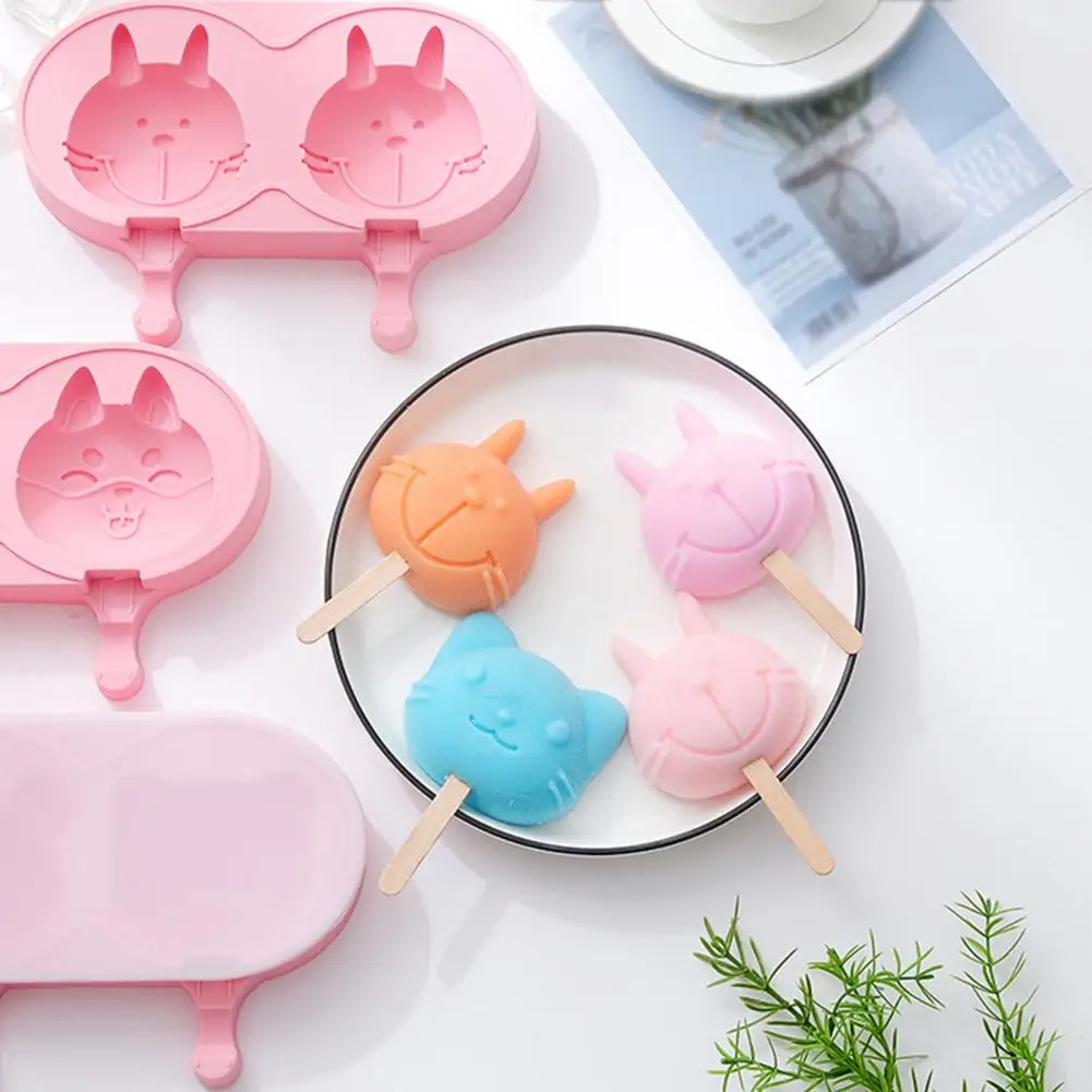 1 Set 2 Cavity Ice Pop Mold Non-stick Safe Silicone Easy to Release Ice Cream Mould for Home Ice Cream Tools
1 Set 2 Cavity Ice Pop Mold Non-stick Safe Silicone Easy to Release Ice Cream Mould for Home Ice Cream Tools