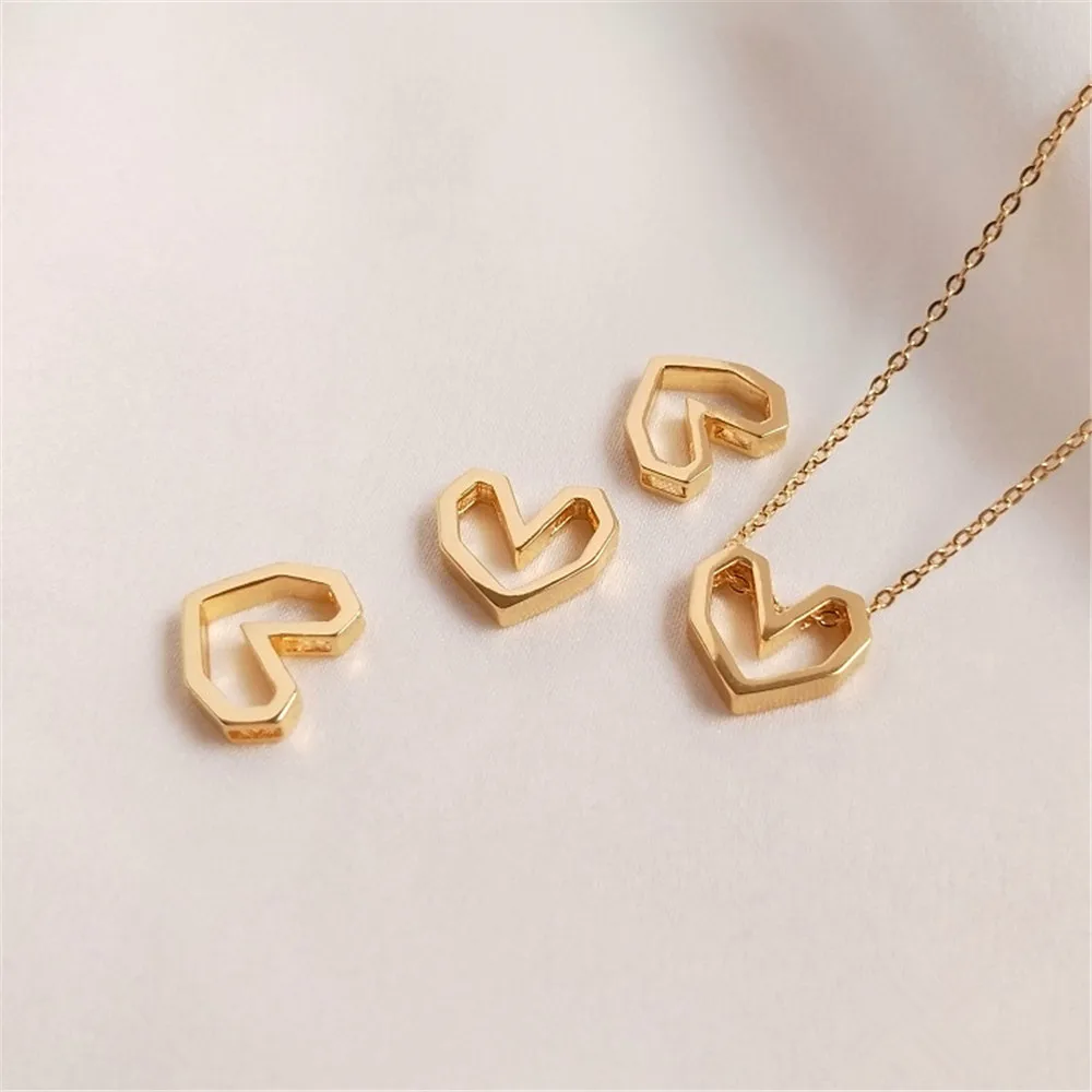 14K Gold Filled Plated Geometric frame heart shape heart pendant DIY necklace clavicle chain pendant earrings accessories
14K Gold Filled Plated Geometric frame heart shape heart pendant DIY necklace clavicle chain pendant earrings accessories