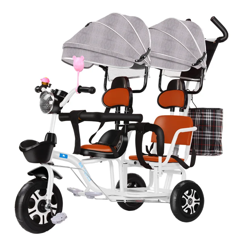Baby Twin Tricycle Stroller 3 Wheels Double Stroller for Kids Twins Guardrail Seat Baby Toddler Bicycle Car Tricycle Child Pram
Baby Twin Tricycle Stroller 3 Wheels Double Stroller for Kids Twins Guardrail Seat Baby Toddler Bicycle Car Tricycle Child Pram