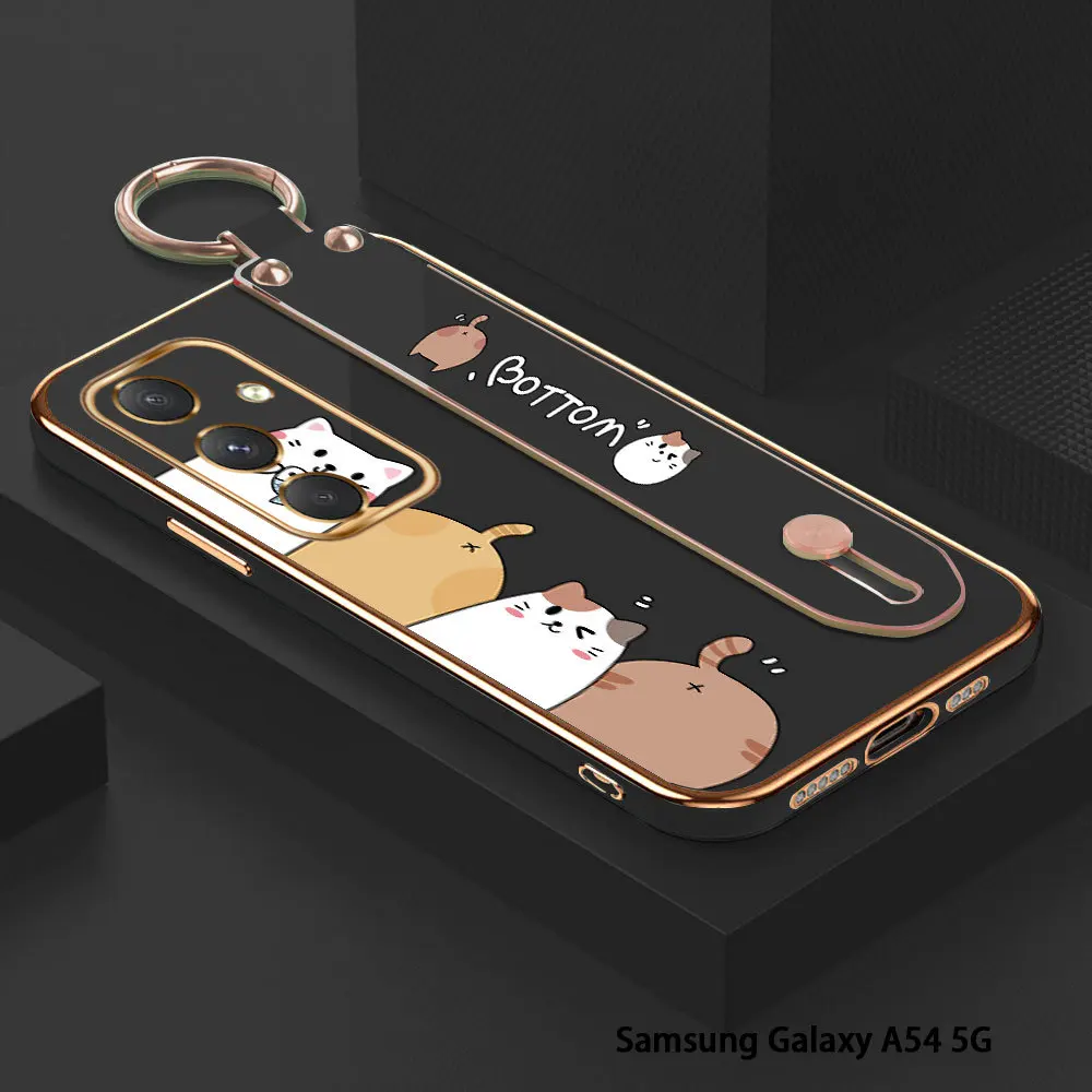 (With Wristband) For Samsung Galaxy A54 A34 A14 5G A24 A05 A05S Cartoon Cat Back Cover Luxury Plating TPU Phone Case
(With Wristband) For Samsung Galaxy A54 A34 A14 5G A24 A05 A05S Cartoon Cat Back Cover Luxury Plating TPU Phone Case