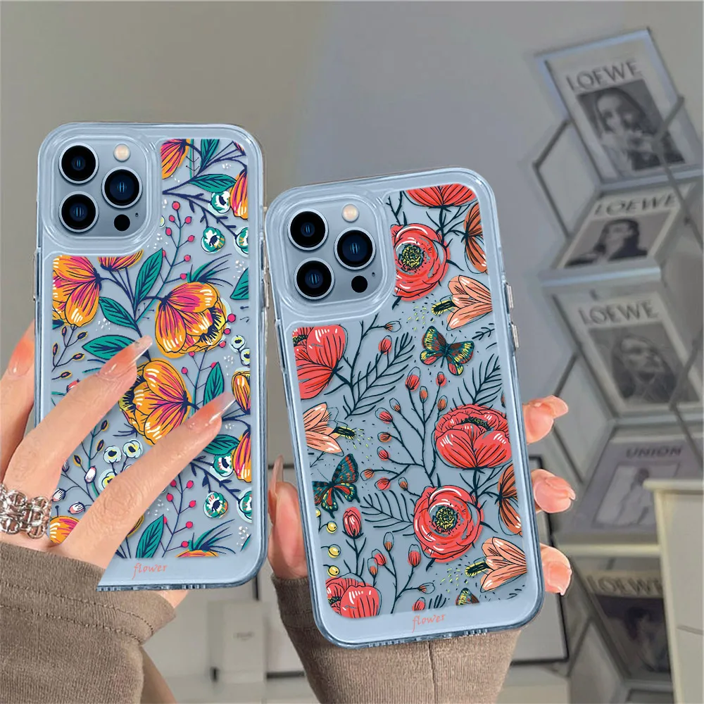 Flower Phone Case for Iphone 14 13 12 Mini 11 Pro Max Full Transparent PC+TPU Protection Shell for Iphone XS X XR Fundas Cover
Flower Phone Case for Iphone 14 13 12 Mini 11 Pro Max Full Transparent PC+TPU Protection Shell for Iphone XS X XR Fundas Cover