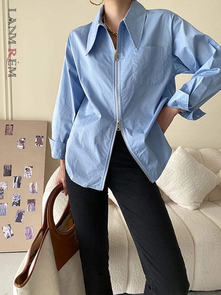 LANMREM Double Zipper Placket Lapel Collar Shirt 2023 Spring Fashion Top Office Lady Long Sleeves Loose Casual Clothes 2R4591
LANMREM Double Zipper Placket Lapel Collar Shirt 2023 Spring Fashion Top Office Lady Long Sleeves Loose Casual Clothes 2R4591