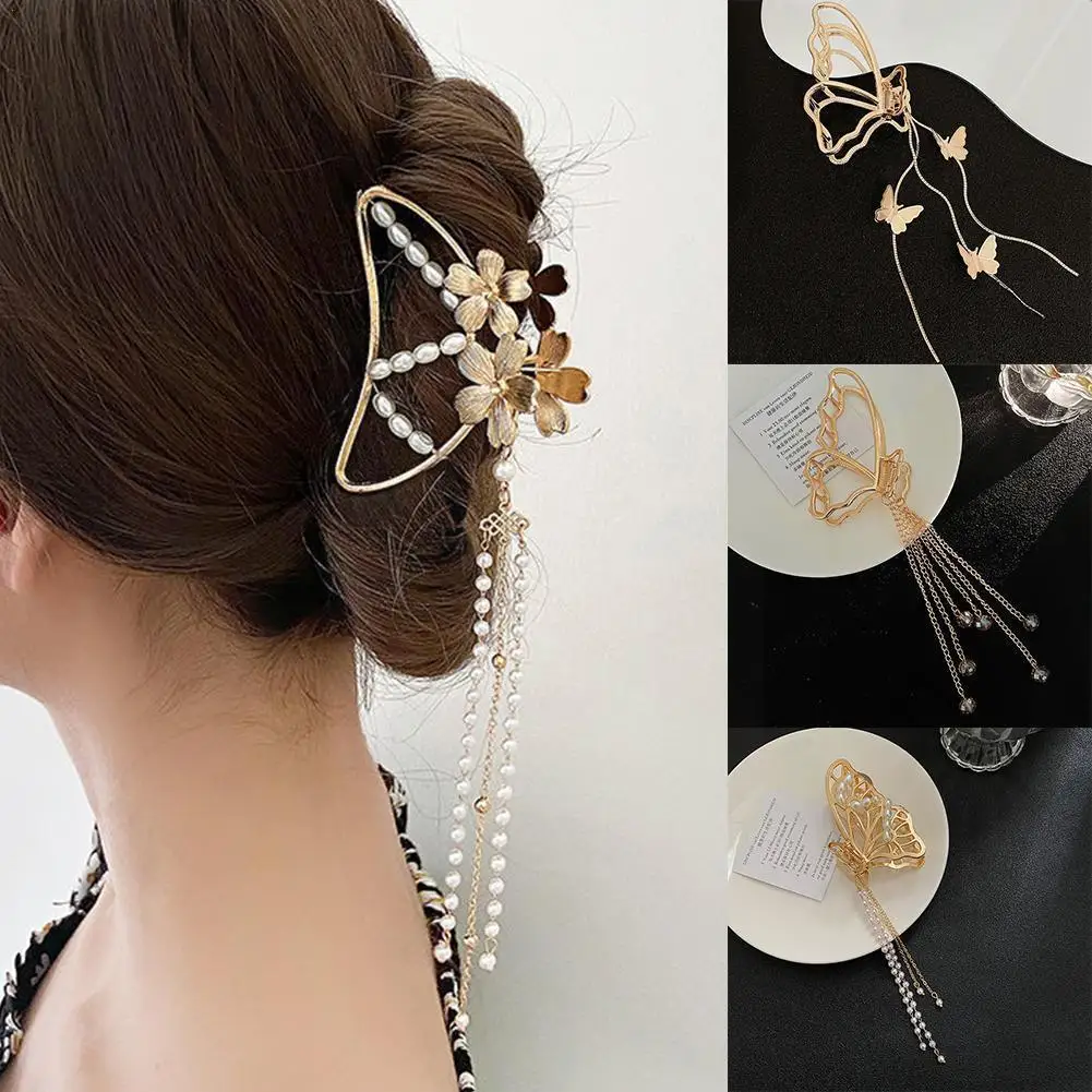 

Elegant Retro Flower Butterfly Fringe Metal Claw Hairstyle Headband Vintage Hair Hair Tassel Accessorie Clip Making Fashion R0E2