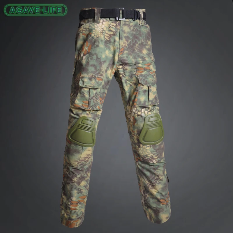 

Military Style Tactical Pants Hunting Pants Army Camouflage SWAT Wear-resistant Frog Pants Men's Combat Pants With Knee Pads