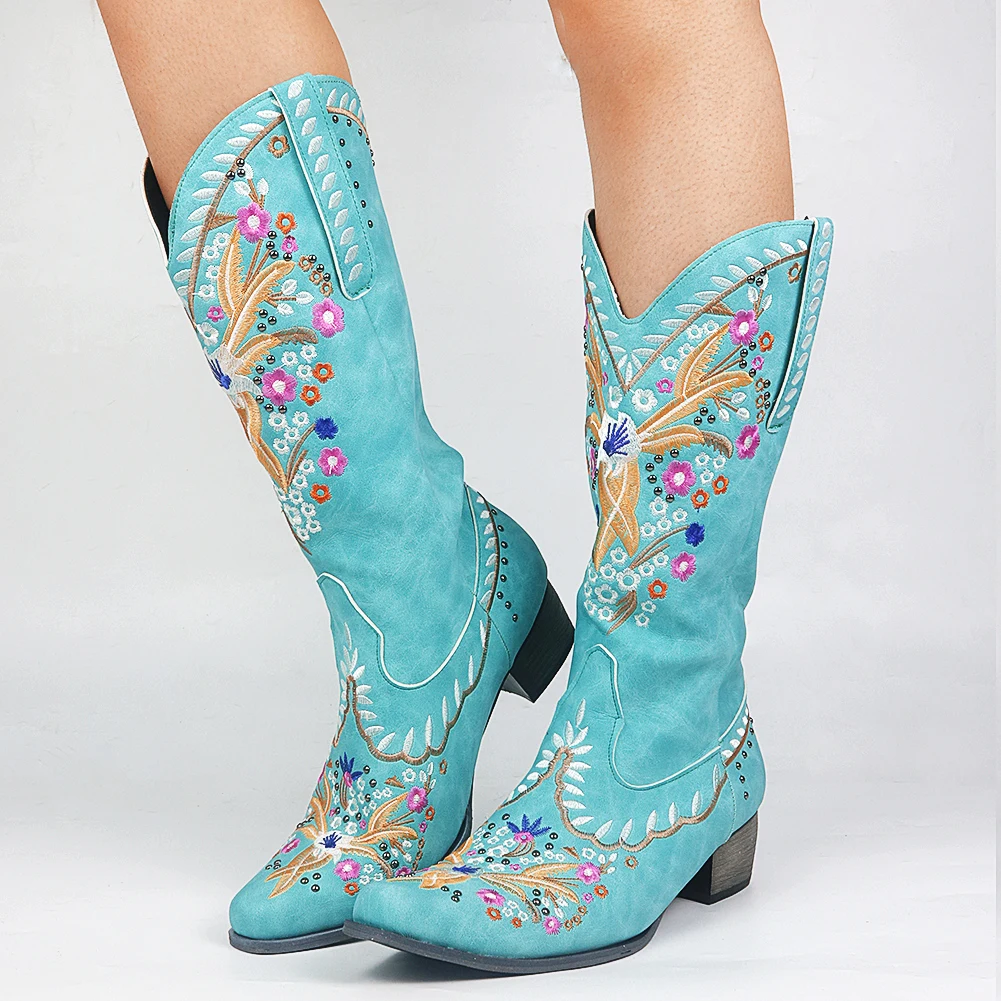 New Women Western Boots Fashion Pointed Toe Vintage Cowboy Boots High Quality Ethnic Embroidered Chunky Heel Women Boots 43 Size
New Women Western Boots Fashion Pointed Toe Vintage Cowboy Boots High Quality Ethnic Embroidered Chunky Heel Women Boots 43 Size