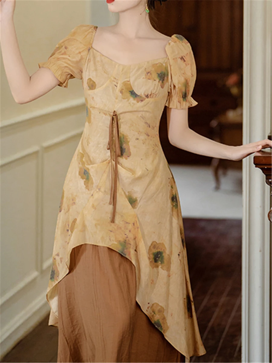 Midi Dress Elegant Women Summer 2022 New Fashion Chic Casual Lady Vestido Print Splicing Design Dresses Female Vintage Clothing
Midi Dress Elegant Women Summer 2022 New Fashion Chic Casual Lady Vestido Print Splicing Design Dresses Female Vintage Clothing