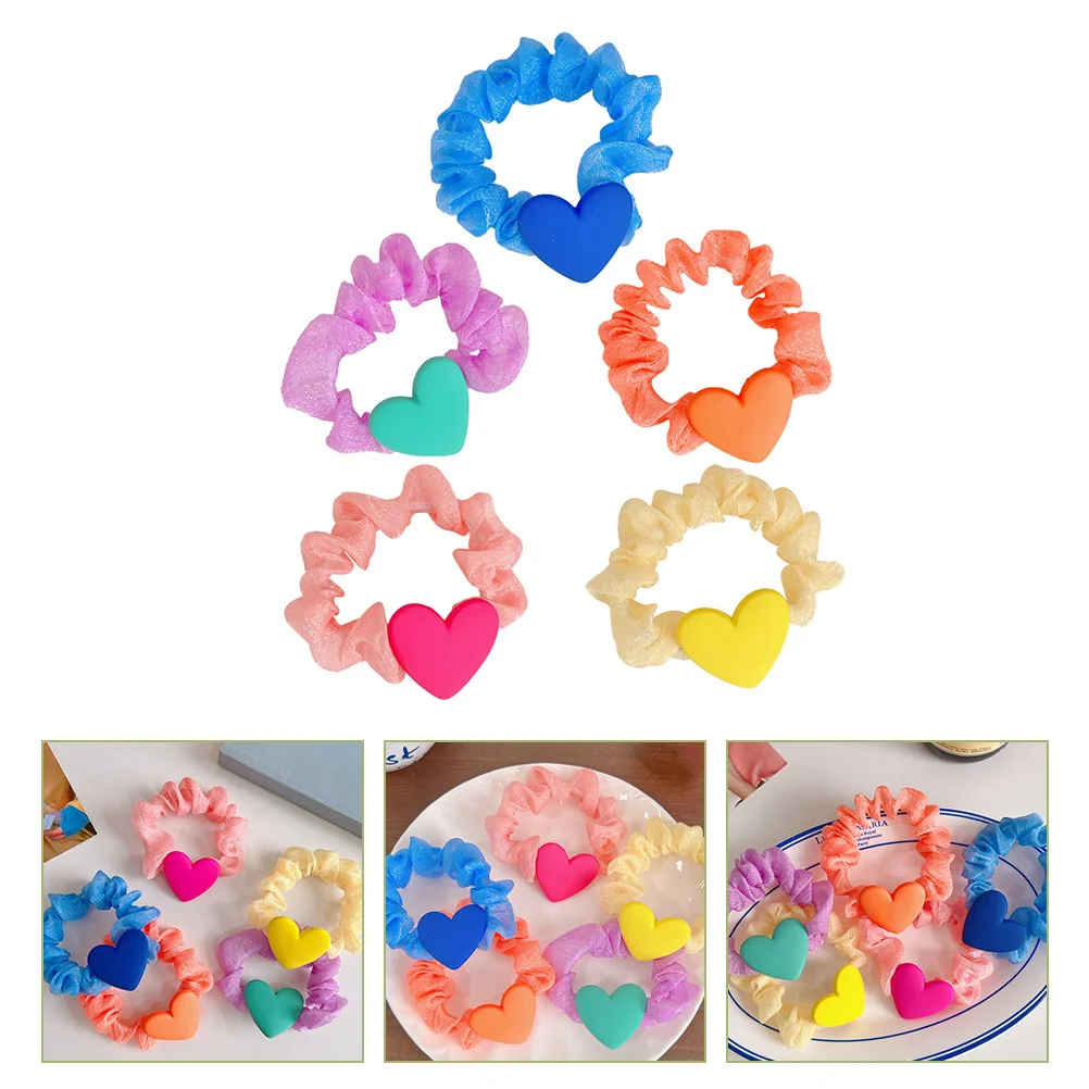 5 Pcs Heart Ruffled Hair Tie Scrunchies for Women Elastics Bands Elasticity Cloth Women's
5 Pcs Heart Ruffled Hair Tie Scrunchies for Women Elastics Bands Elasticity Cloth Women's