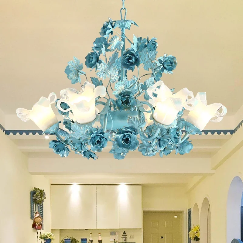 Nordic Style Pastoral Lamp in the Living Room Led Blue Rose Living Room Chandelier Bedroom Light Study Lamp
Nordic Style Pastoral Lamp in the Living Room Led Blue Rose Living Room Chandelier Bedroom Light Study Lamp