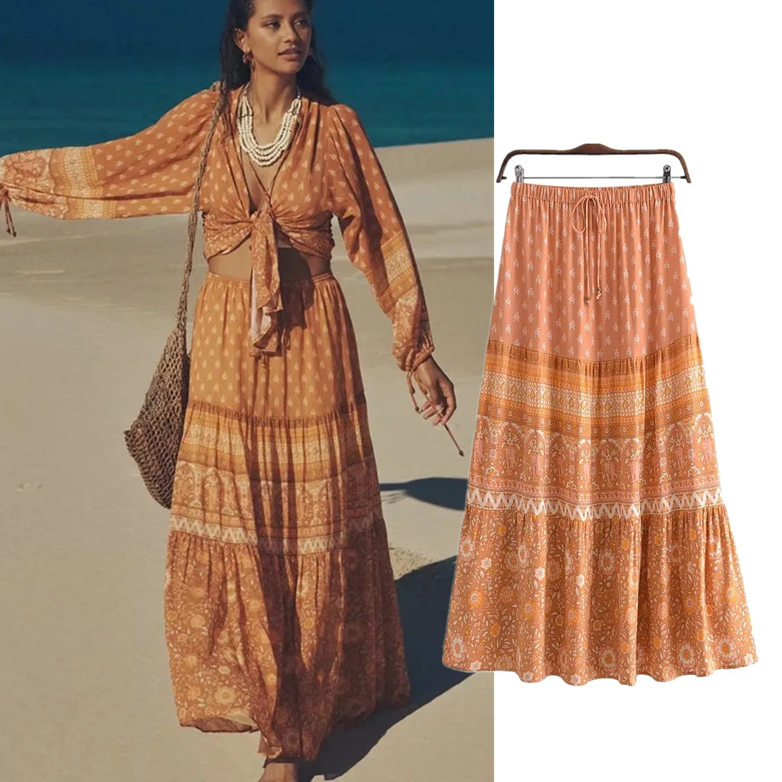 Maxdutti Indie Folk Rayon Floral Print Skirts Tassles High Wasit A-line Midi Skirts Women
Maxdutti Indie Folk Rayon Floral Print Skirts Tassles High Wasit A-line Midi Skirts Women