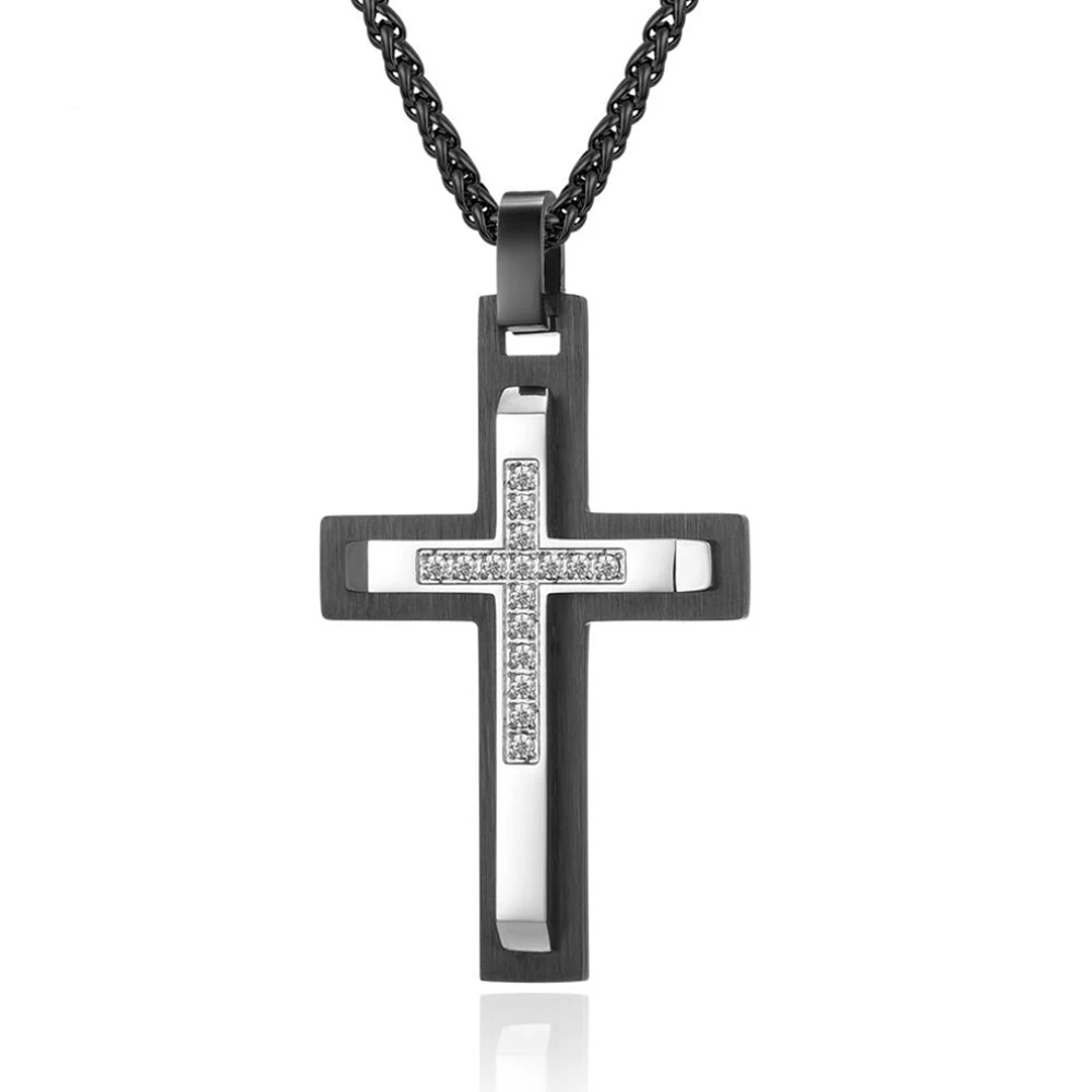 Stainless Steel Fashion Punk Rock Christ Black Stone Cross Pendant Necklace Jewelry Gift For Him
Stainless Steel Fashion Punk Rock Christ Black Stone Cross Pendant Necklace Jewelry Gift For Him
