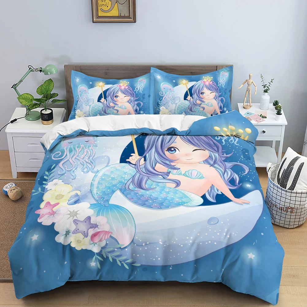 3D Mermaid Print Duvet Cover Double Bedding Set 2/3pcs Quilt Cover With Zipper Closure Cover for Kids Girls Bedding Comforter
3D Mermaid Print Duvet Cover Double Bedding Set 2/3pcs Quilt Cover With Zipper Closure Cover for Kids Girls Bedding Comforter