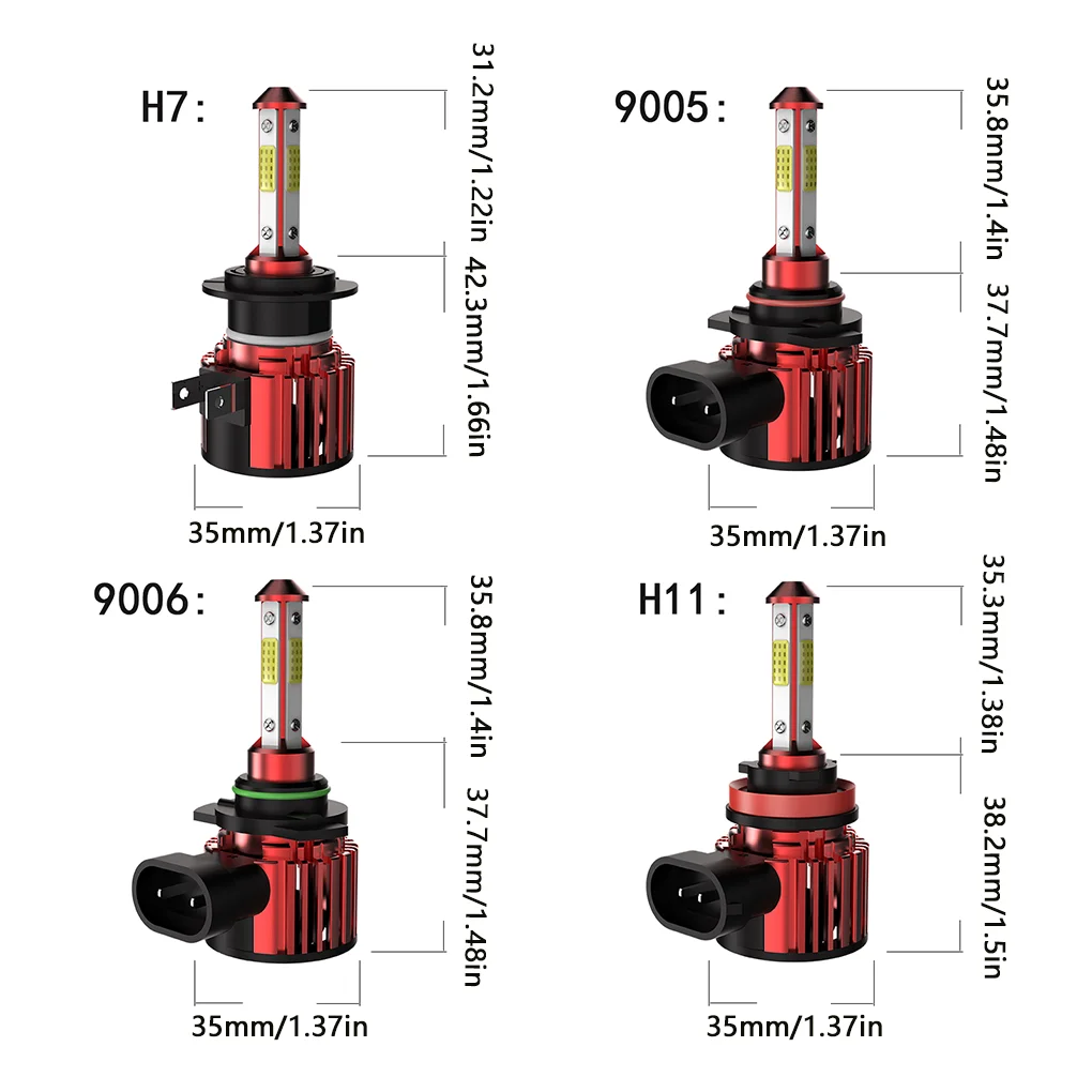 2pcs Car Headlight Bulb COB LED Lamp 4-sides Waterproof Headlight Lightbulb 600W 16000LM 6000K H7 H11 H7 9005 HB3 9006 HB4
2pcs Car Headlight Bulb COB LED Lamp 4-sides Waterproof Headlight Lightbulb 600W 16000LM 6000K H7 H11 H7 9005 HB3 9006 HB4