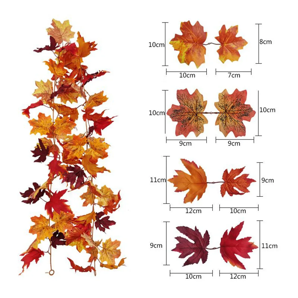1pc Maple Leaf Fake Garland Artificial Christmas Fall Maple Leaf Garland Plants Foliage String For Wedding Party Home Decoration
1pc Maple Leaf Fake Garland Artificial Christmas Fall Maple Leaf Garland Plants Foliage String For Wedding Party Home Decoration
