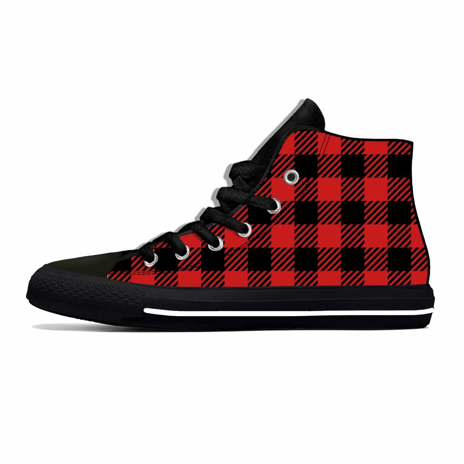 

Hot Buffalo Plaid Check Scottish Tartan Aesthetic Breathable Casual Shoes High Top Board Shoes Lightweight Men Women Sneakers