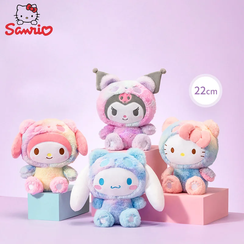 

Genuine Sanrio Plush Doll Miniso Famous Innovative Kuromi Melody Cinnamoroll Hello Kitty Doll Cross Dressing Panda Fancy Series