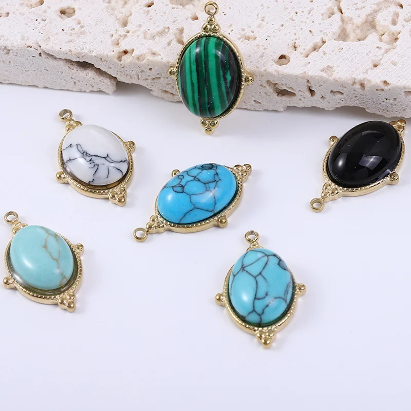 1/4PCS Natural Stone Charms Pendants For Women Stainless steel Enamels Ornaments Beads for Bracelet DIY Earring Jewelry Making
1/4PCS Natural Stone Charms Pendants For Women Stainless steel Enamels Ornaments Beads for Bracelet DIY Earring Jewelry Making