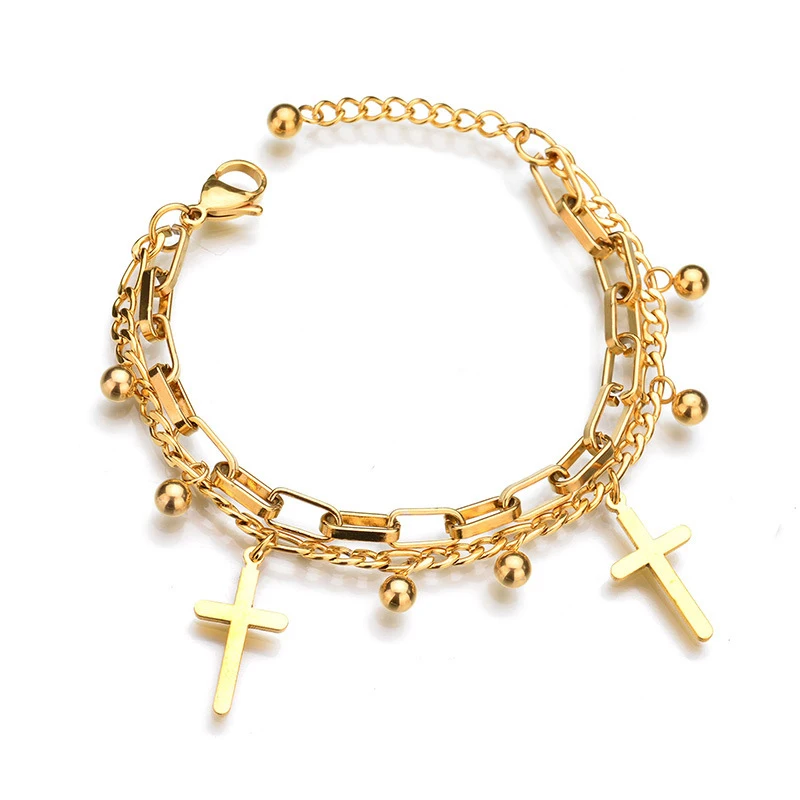 Stainless Steel Double Layer Religious Cross Bracelet For Women menUnisex Wrist Christmas Jewelry Gift
Stainless Steel Double Layer Religious Cross Bracelet For Women menUnisex Wrist Christmas Jewelry Gift